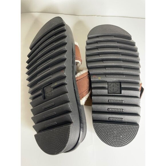 Doc Dr. Martens Myles Suede Sherpa Lined Buckle Slide Brown Sandals 39 US 8 NWT - Picture 6 of 7